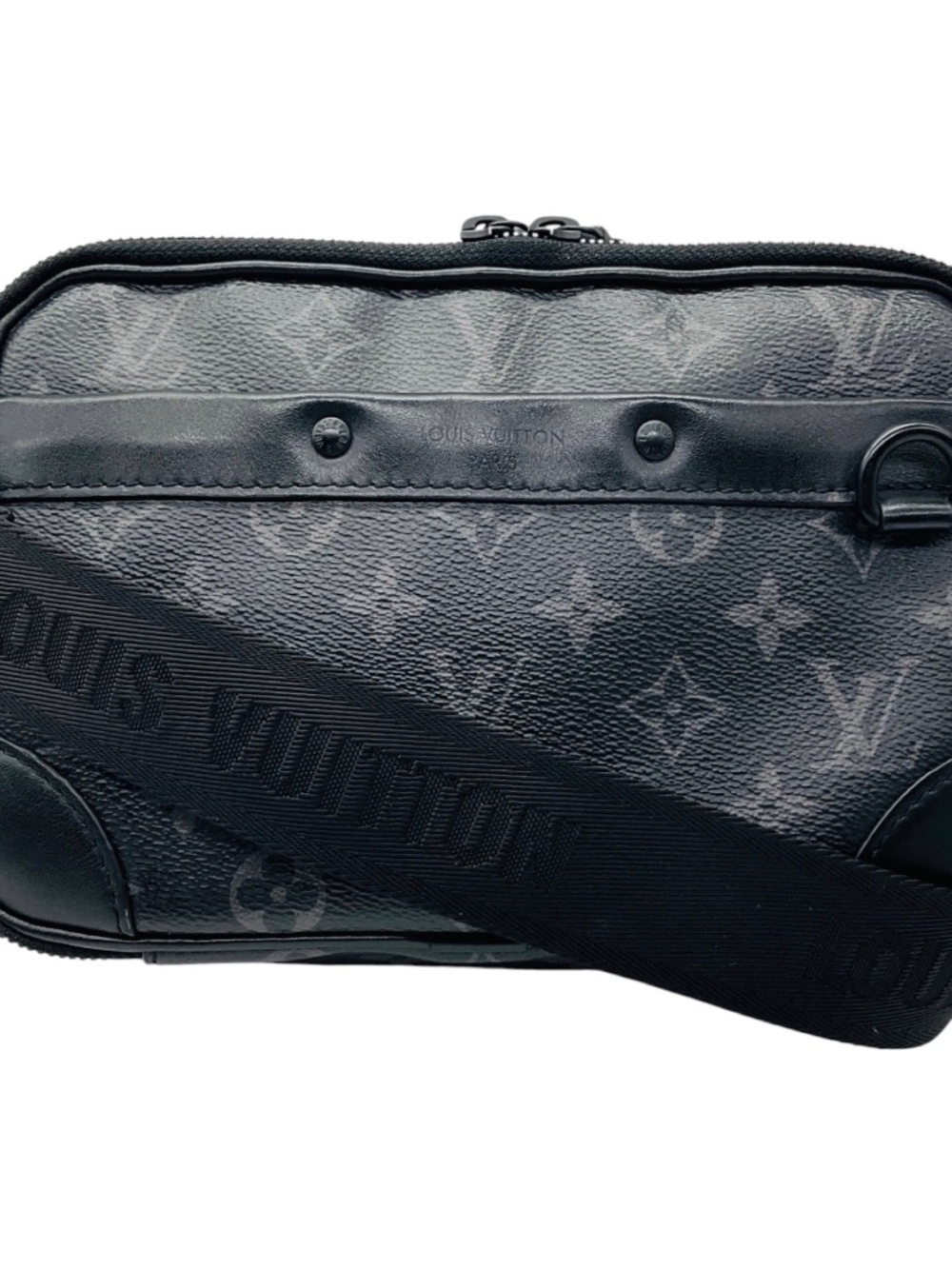 LOUIS VUITTON BLACK MONOGRAM CANVAS AND LEATHER ALPHA MESSENGER BAG - Picture 1 of 13